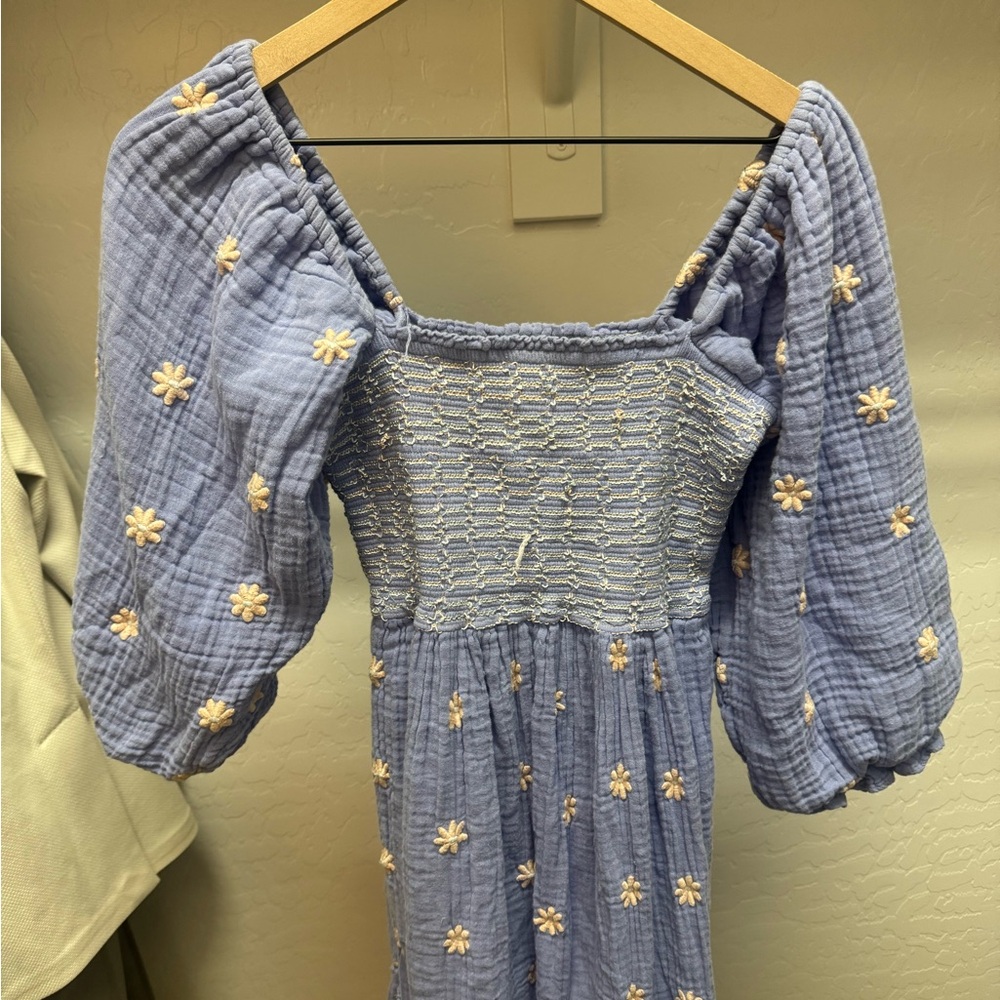 Free People Blue and Pink Knit Maxi Dress